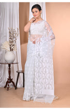 Morchari Heavy Jamdani Saree-Grey