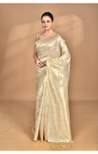 Morchari Banarasi Silk Chanderi Saree-Cream