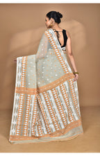 Morchari Pure Cotton Dhakai Jamdani Handloom Saree-Beige