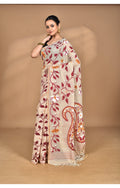 Morchari Pure Cotton Dhakai Jamdani Handloom Saree-Burlywood
