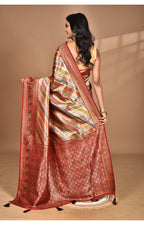 Morchari Ethnic Motifs Silk Blend Dharmavaram Saree-Maroon
