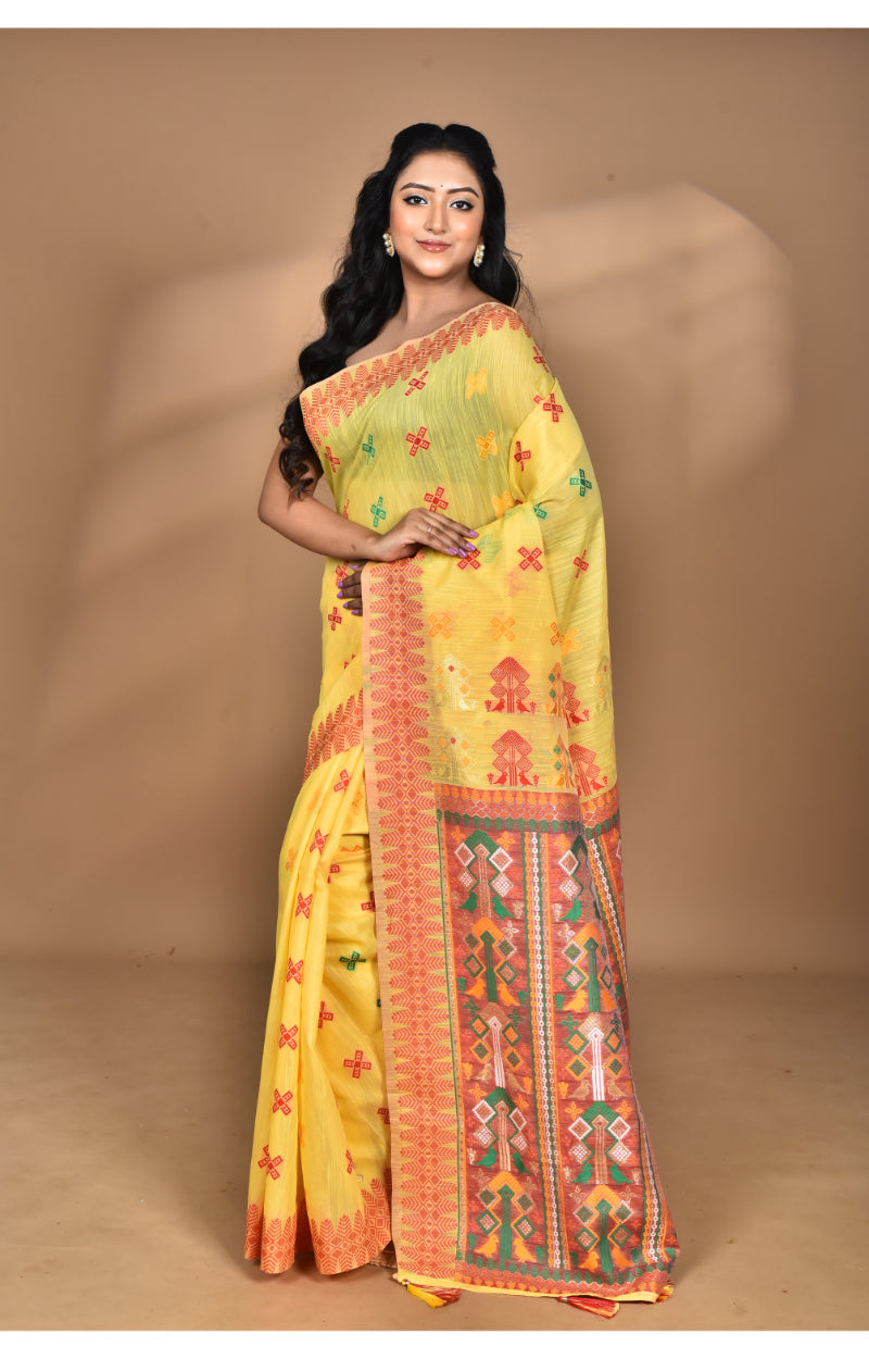 Morchari Women Desgin Chanderi Silk Saree-Yellow