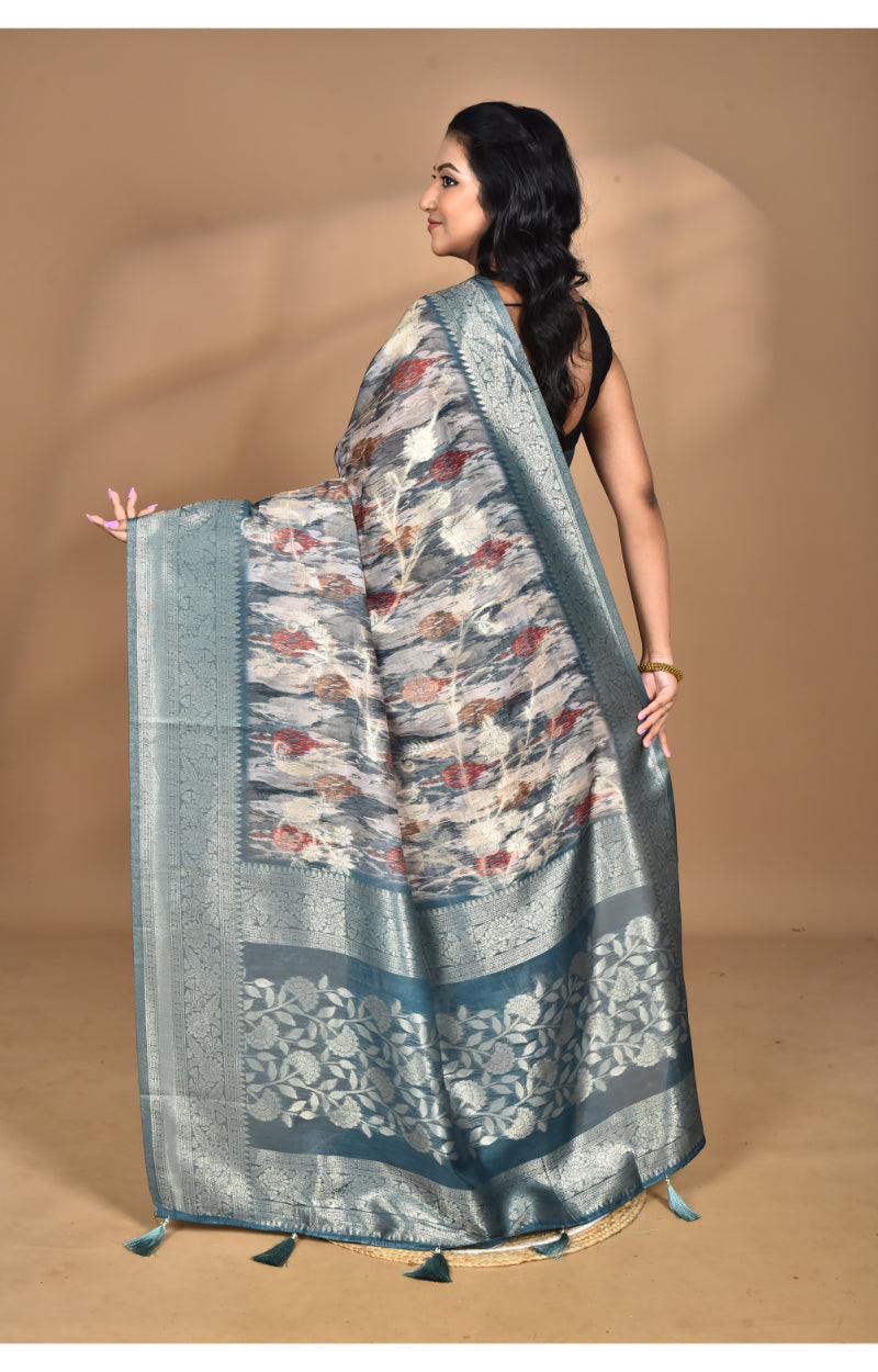 Morchari Women Desgin Linen Silk Saree-Multi