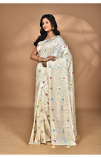 Morchari Women Desgin Chanderi Silk Saree-Cream