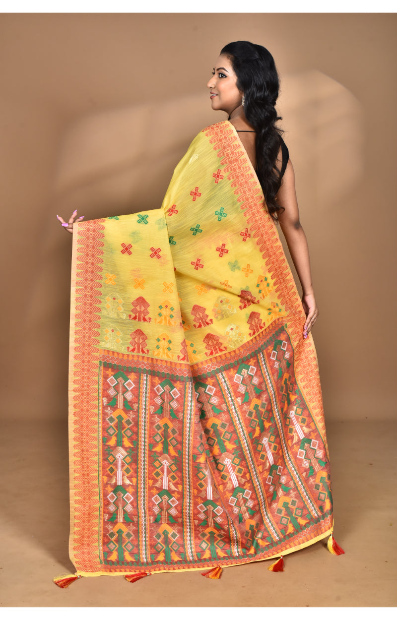 Morchari Women Desgin Chanderi Silk Saree-Yellow