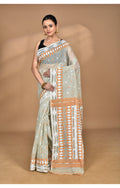 Morchari Pure Cotton Dhakai Jamdani Handloom Saree-Beige