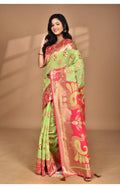 Morchari Women Desgin Two Dai Linen Saree-Multi