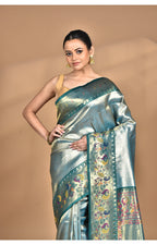 Morchari Women Desgin Banarasi Silk Saree-Green