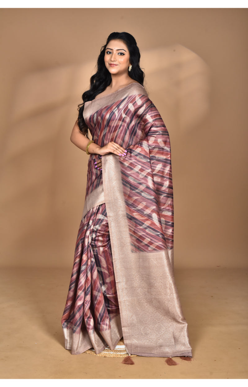 Morchari Women Desgin Linen Silk Saree-Multi