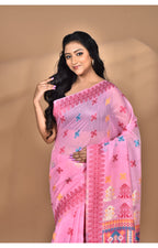 Morchari Women Desgin Chanderi Silk Saree-Pink