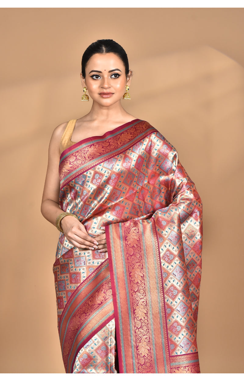 Morchari Rajputana Kanjiviram Silk Saree-Purple