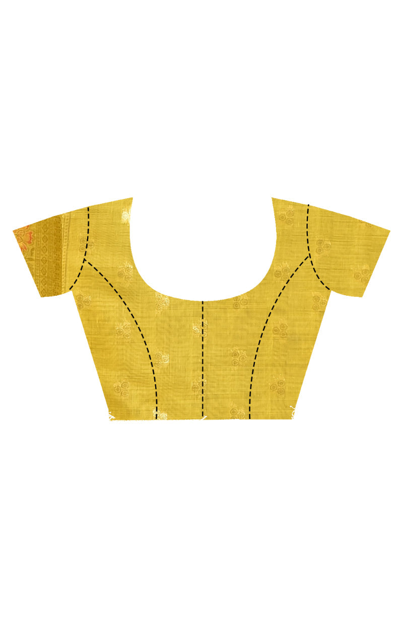 Morchari Banarasi Silk Chanderi Saree-Yellow