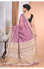 Morchari Pure Cotton Dhakai Jamdani Handloom Saree-Purple