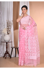 Morchari Heavy Jamdani Saree-Pink