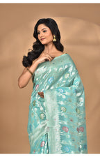 Morchari Women Desgin Chanderi Silk Saree-Blue