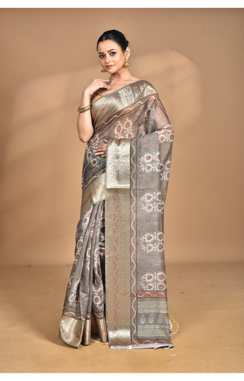 Morchari Chanderi Digital Print Saree-Multi