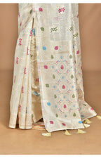 Morchari Women Desgin Chanderi Silk Saree-Cream
