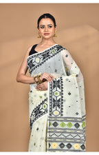 Morchari Pure Cotton Dhakai Jamdani Handloom Saree-Multi