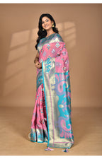 Morchari Women Desgin Two Dai Linen Saree-Multi