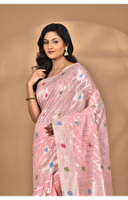 Morchari Women Desgin Chanderi Silk Saree-Pink