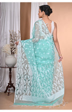 Morchari Heavy Jamdani Saree-Green
