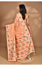 Morchari Women Desgin Chanderi Silk Saree-Peach