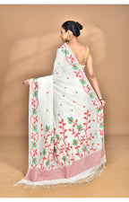Morchari Pure Cotton Dhakai Jamdani Handloom Saree-Off White