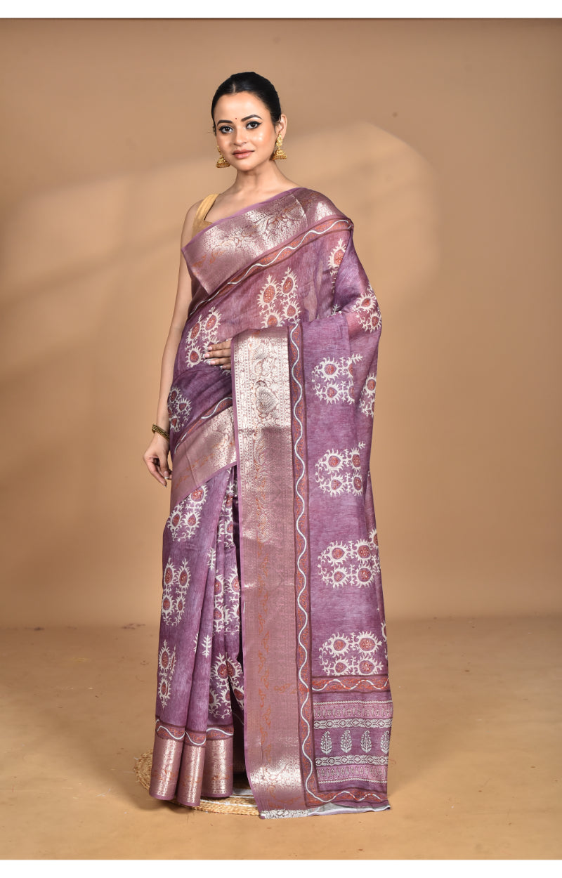 Morchari Chanderi Digital Print Saree-Multi