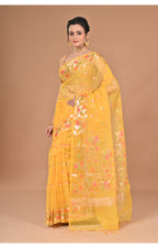 Morchari Heavy Jamdani Silk Orzanga Saree-Yellow