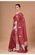 Morchari Heavy Chanderi Silk Saree-Maroon