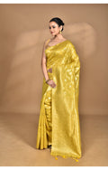 Morchari Banarasi Silk Chanderi Saree-Yellow