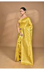 Morchari Banarasi Silk Chanderi Saree-Yellow