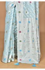 Morchari Women Desgin Chanderi Silk Saree-Blue