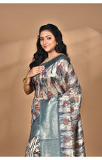 Morchari Women Desgin Linen Silk Saree-Multi