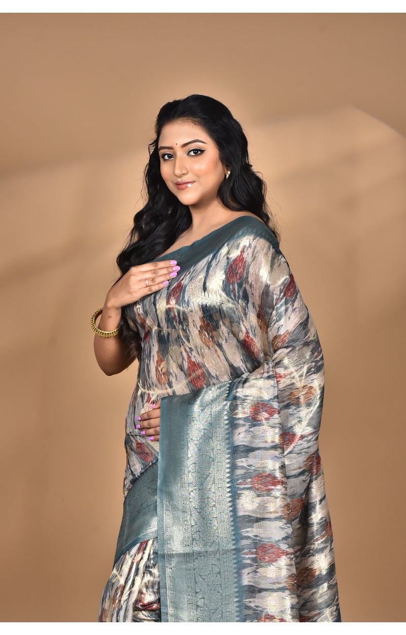 Morchari Women Desgin Linen Silk Saree-Multi