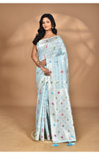 Morchari Women Desgin Chanderi Silk Saree-Blue