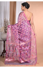 Morchari Heavy Jamdani Silk Orzanga Saree-Wine