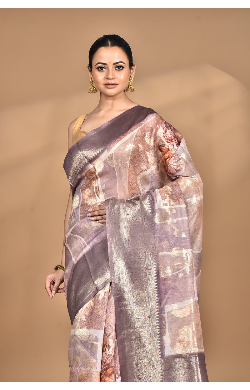 Morchari Women Desgin Linen Silk Saree-Multi