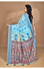 Morchari Women Desgin Chanderi Silk Saree-Blue