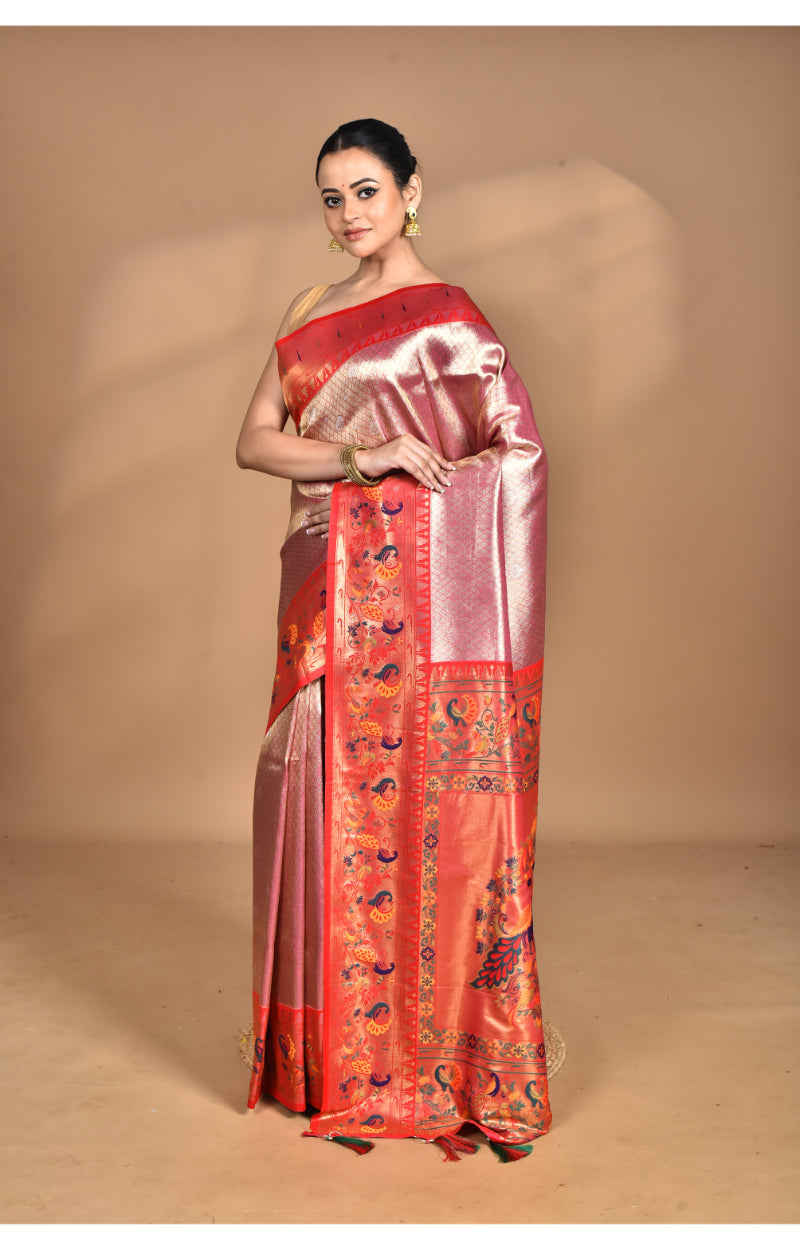 Morchari Women Desgin Banarasi Silk Saree-Pink