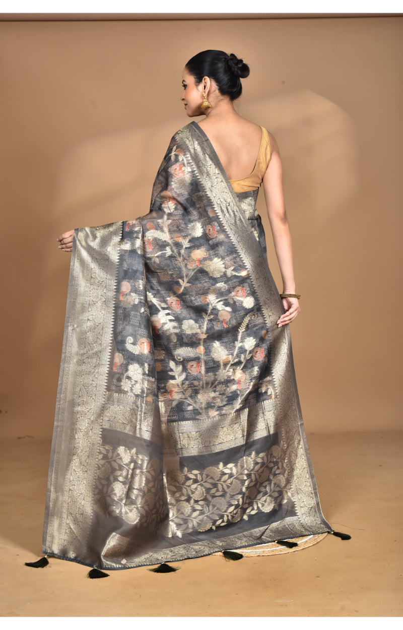 Morchari Women Desgin Linen Silk Saree-Multi