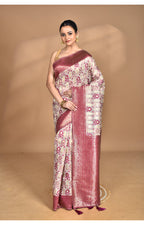 Morchari Women Desgin Chanderi Silk Saree-Cream
