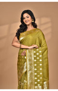 Morchari Heavy Kolhapuri Stone Work Saree-Mehendi