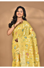 Morchari Women Desgin Chanderi Silk Saree-Yellow