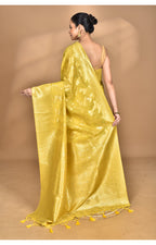 Morchari Banarasi Silk Chanderi Saree-Yellow