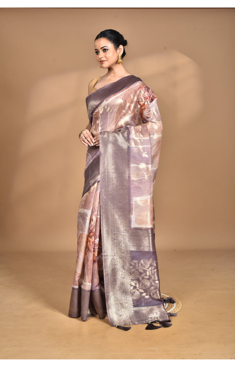 Morchari Women Desgin Linen Silk Saree-Multi