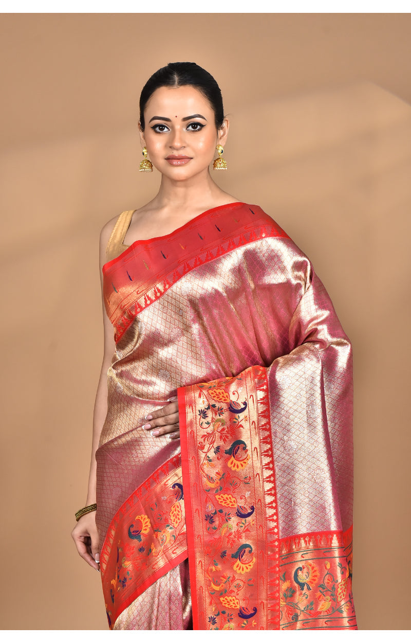 Morchari Women Desgin Banarasi Silk Saree-Pink