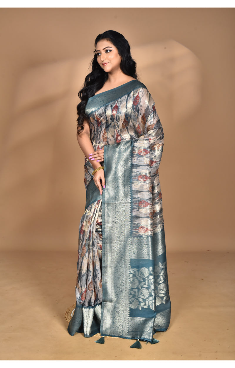 Morchari Women Desgin Linen Silk Saree-Multi