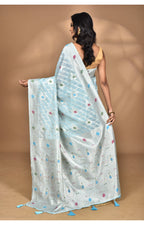 Morchari Women Desgin Chanderi Silk Saree-Blue