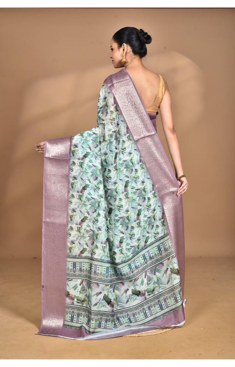Morchari Chanderi Digital Print Saree-Multi